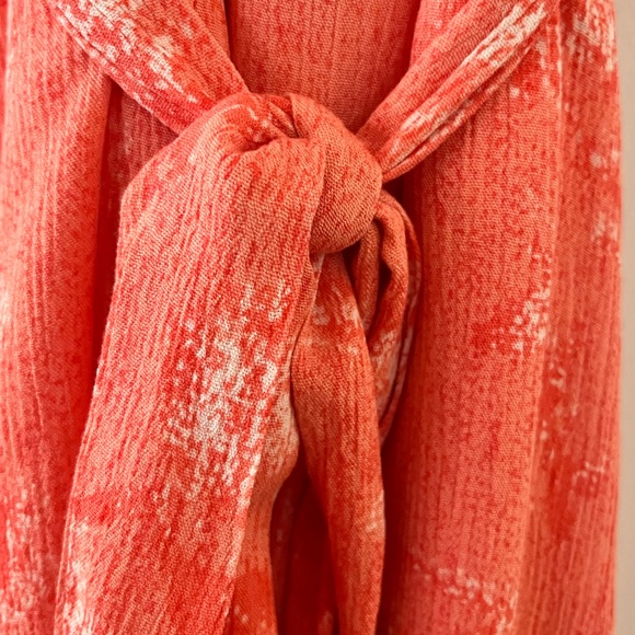 XL H HALSTON Coral Wrap Dress - Picture 7 of 12